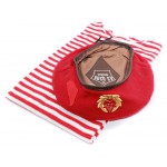 Soviet special force  striped vest Military USSR set t-shirt and Beret hat with badge